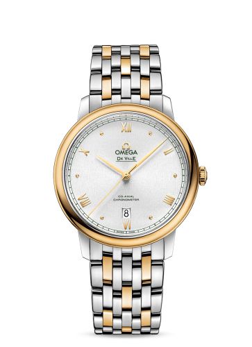 Omega De Ville Prestige Co-Axial 39.5 Stainless Steel / Yellow Gold / Silver Sunburst / Bracelet